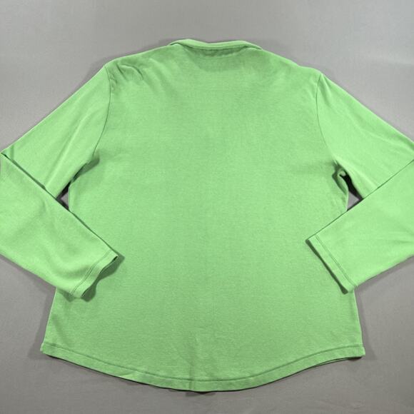 Orvis Shirt Green Long Sleeve Preppy Casual Button Up Pima Cotton Women's XL - Picture 2 of 5